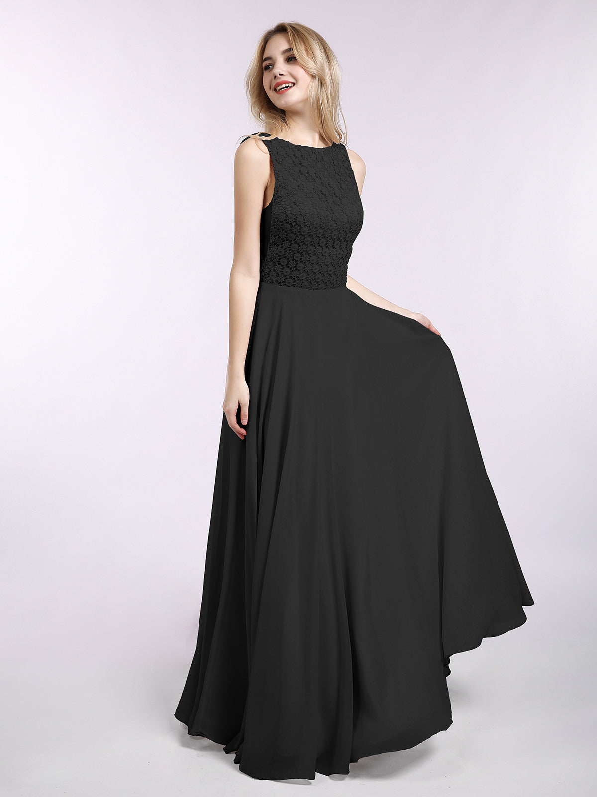 Lace And Chiffon Long Formal Dresses Vintage Mauve